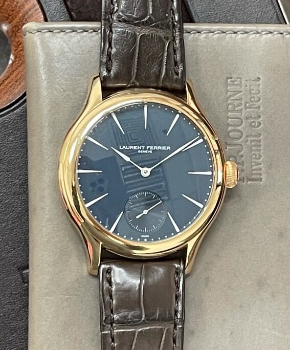 Laurent Ferrier Galet Micro-rotor Pink Gold Blue Dial 229.01